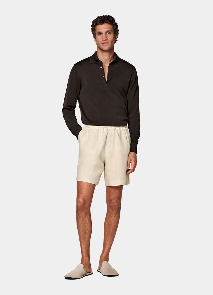 Spodenki straight leg jasnobrązowe