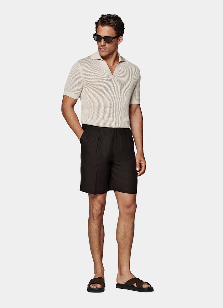 Short Straight Leg marron foncé