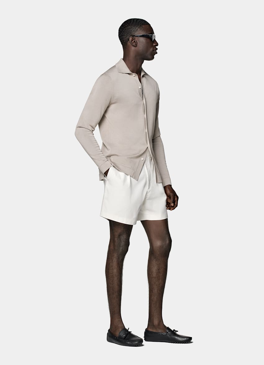 Short Straight Leg blanc cassé
