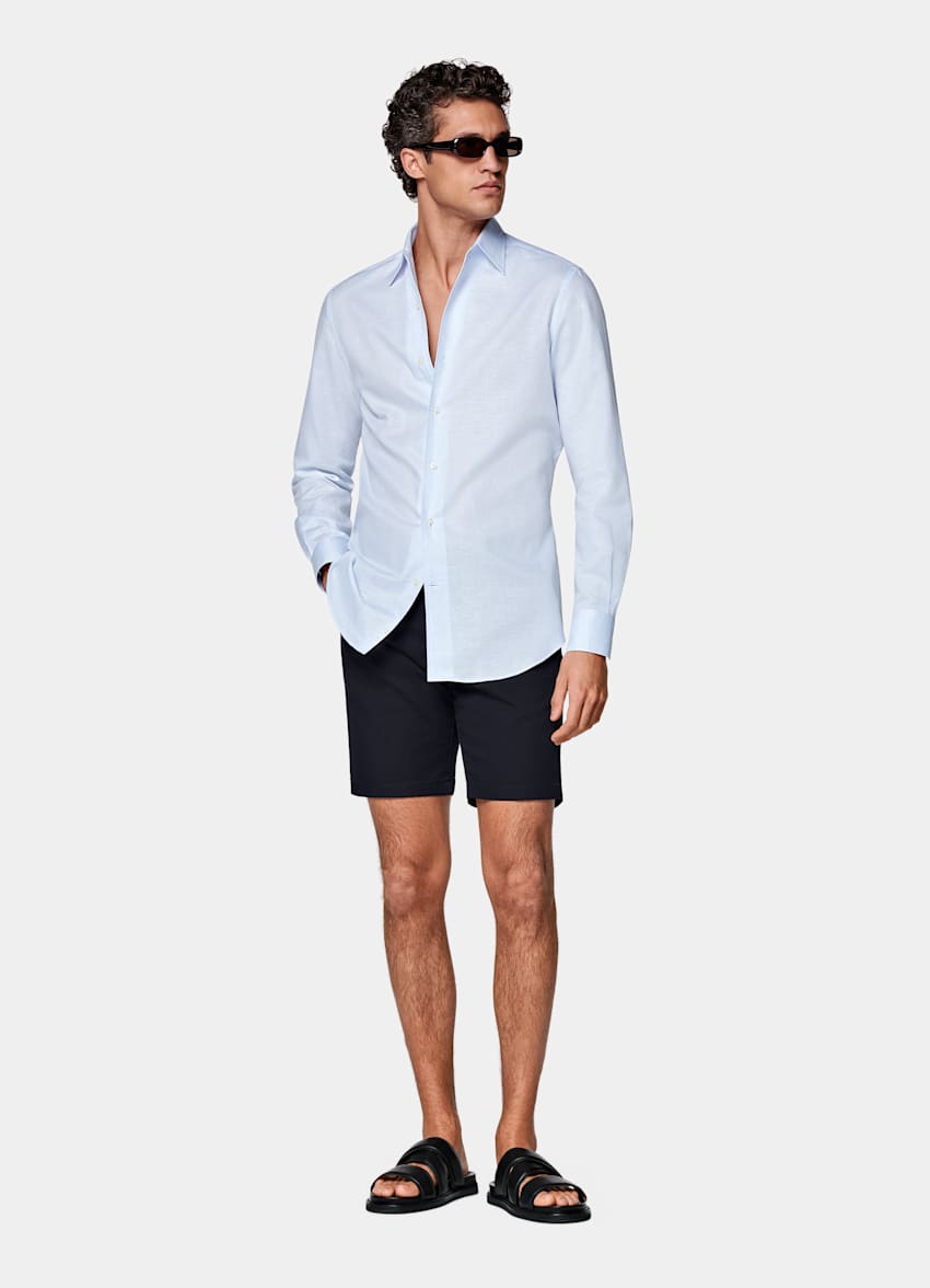 Short Slim Leg bleu marine