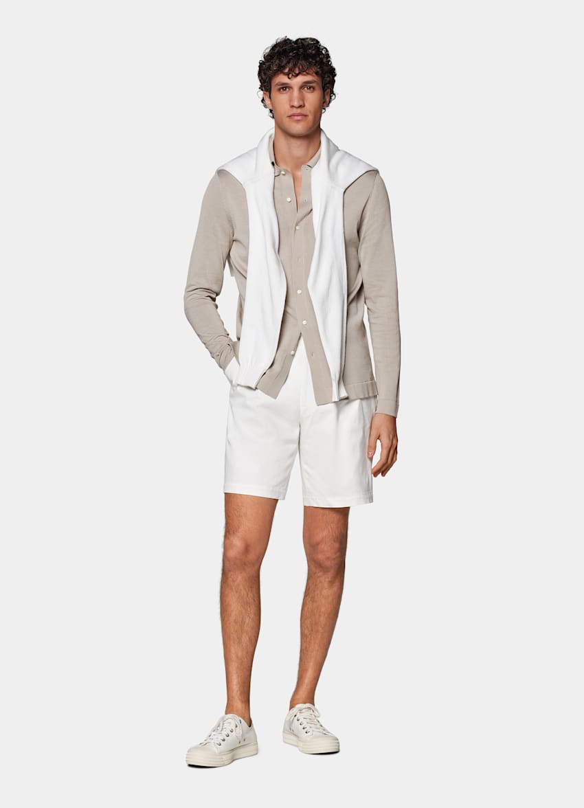 Short Straight Leg blanc cassé
