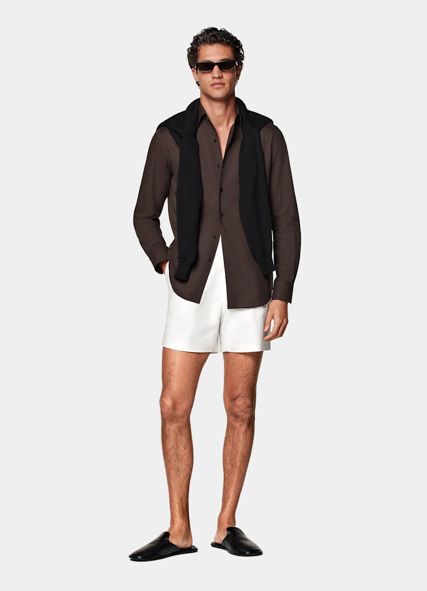 Short Straight Leg blanc cassé