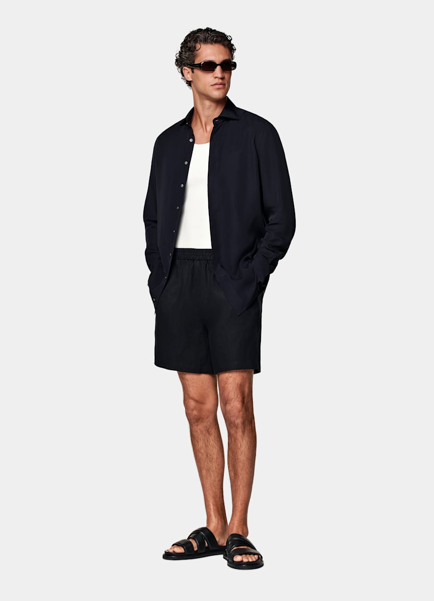 Short Straight Leg bleu marine