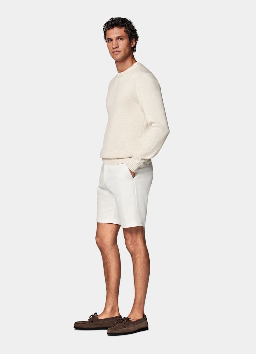 Short Slim Leg blanc cassé