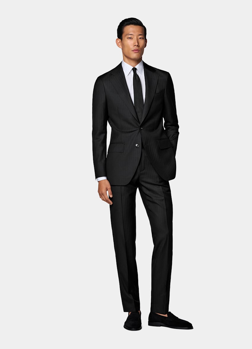 Traje Havana negro a rayas corte Tailored Fit