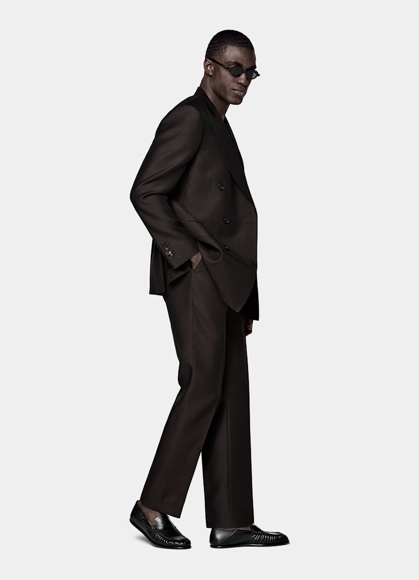 Dark Brown Tailored Fit Milano Suit