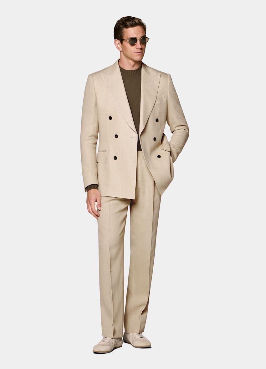 Costume Milano coupe tailored marron clair