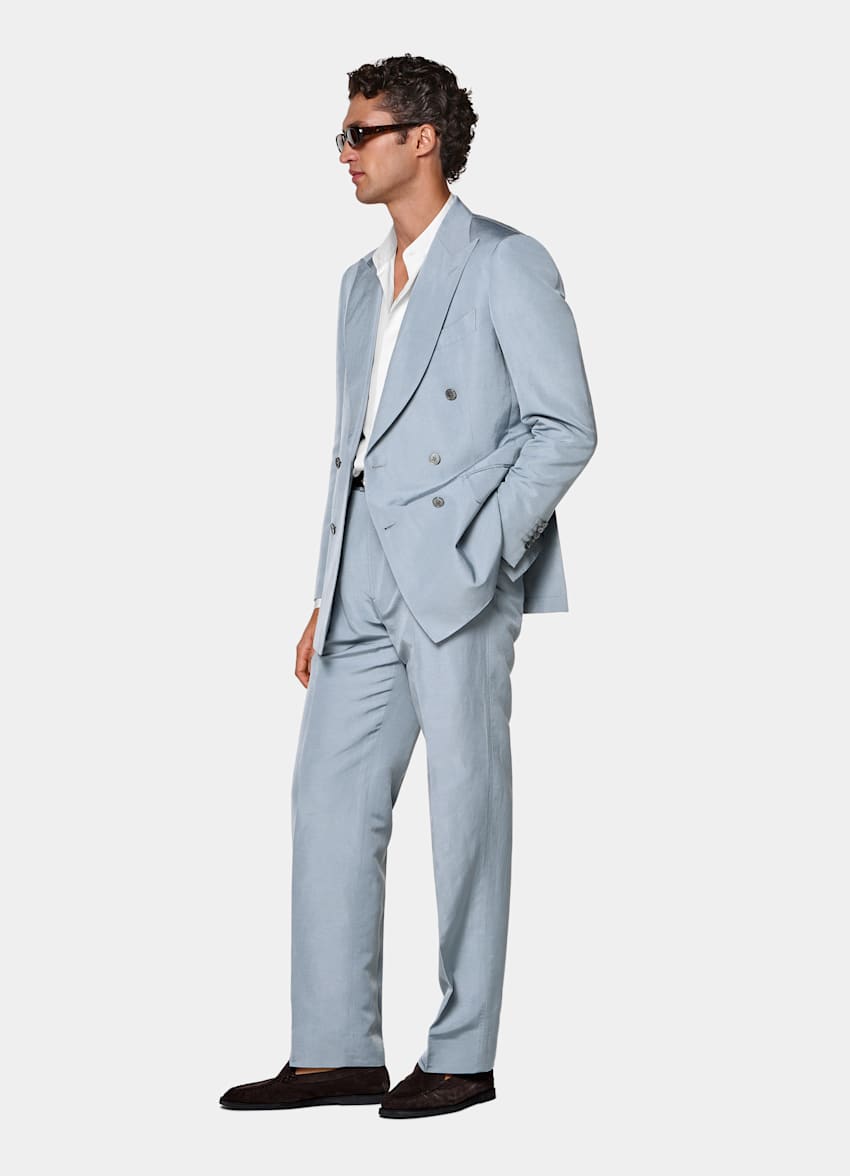 Mid Blue Tailored Fit Milano Suit