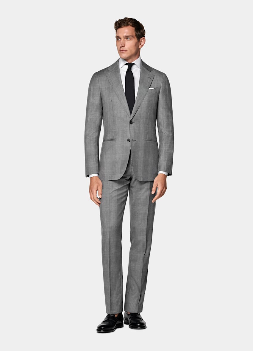 Mid Grey Checked Tailored Fit Havana Suit