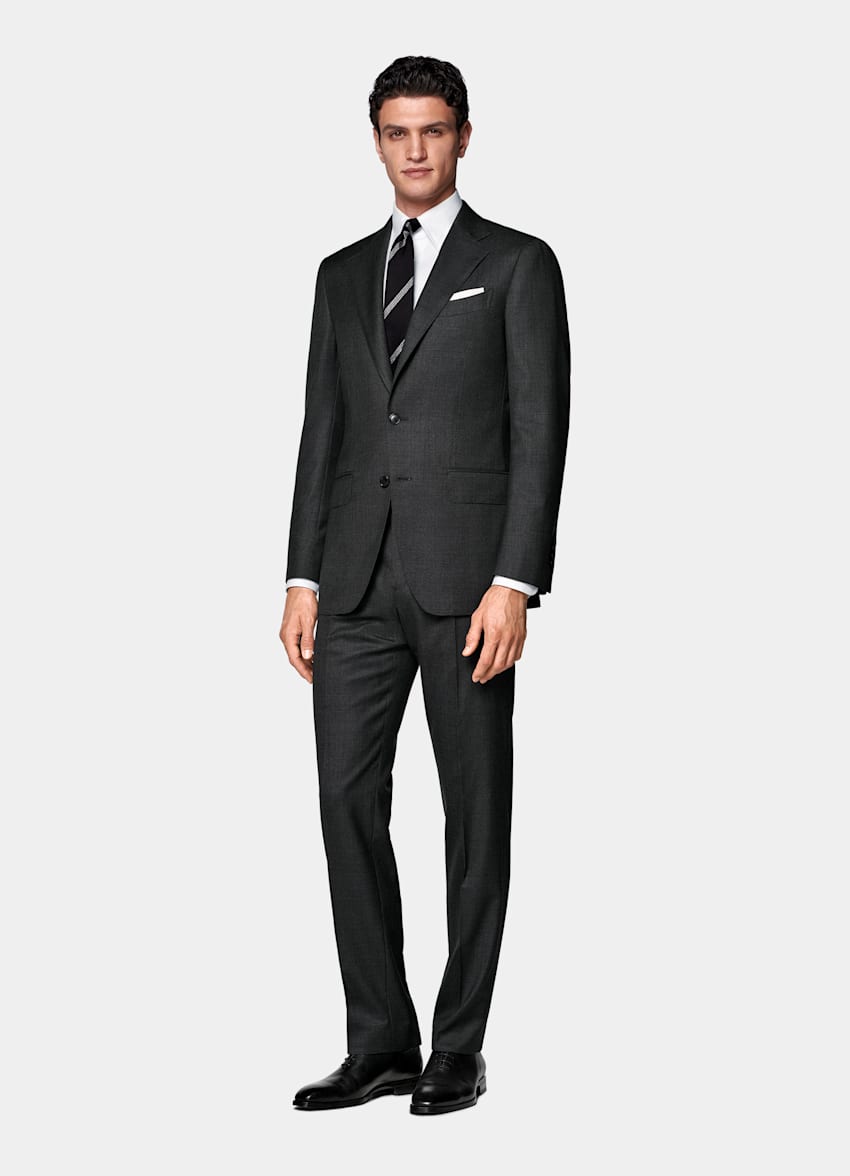 Dark Grey Tailored Fit Milano Suit