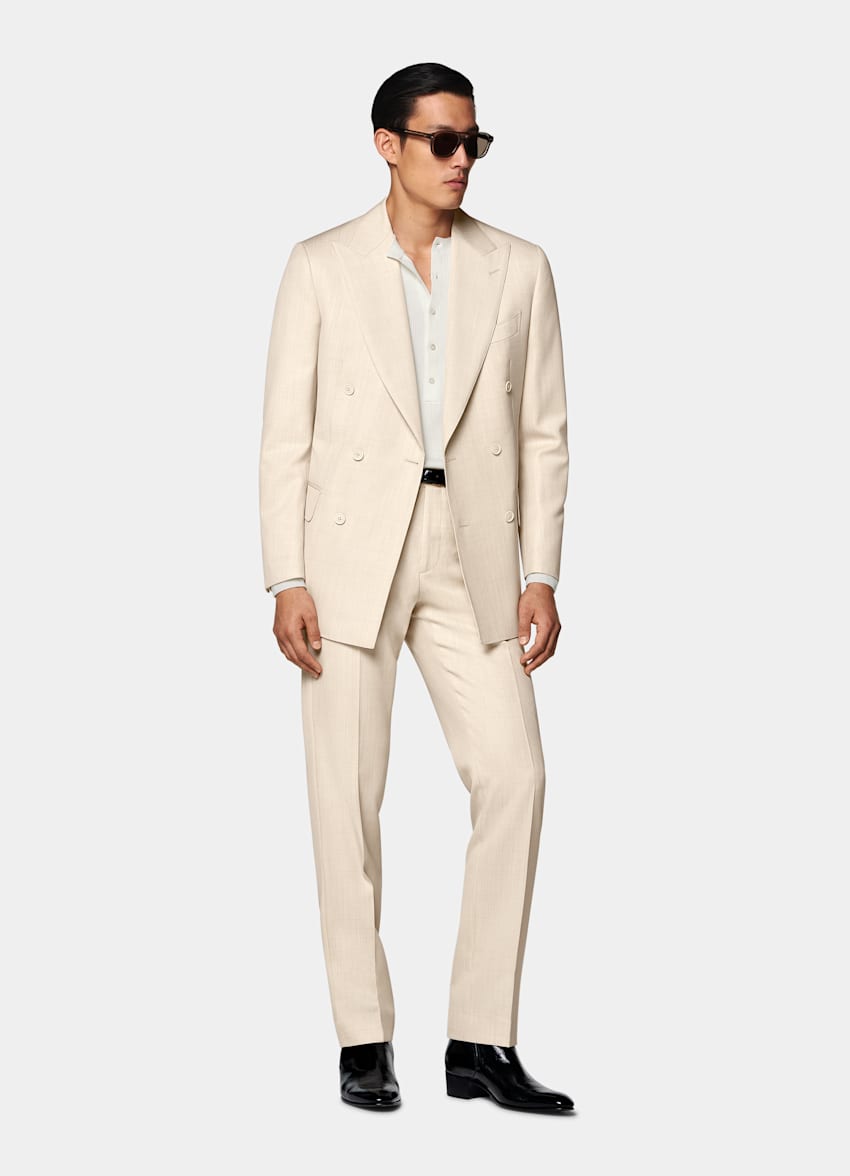 Sand Tailored Fit Milano Suit