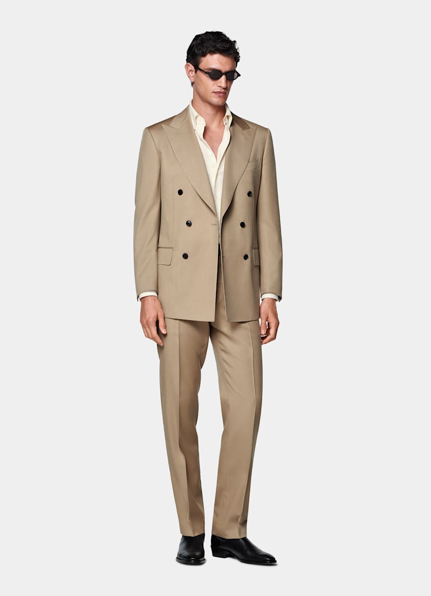 Sand Tailored Fit Milano Suit