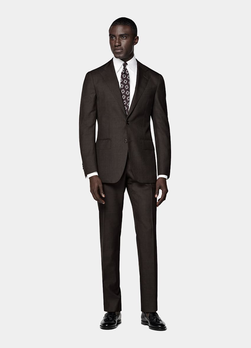 Dark Brown Perennial Tailored Fit Havana Suit