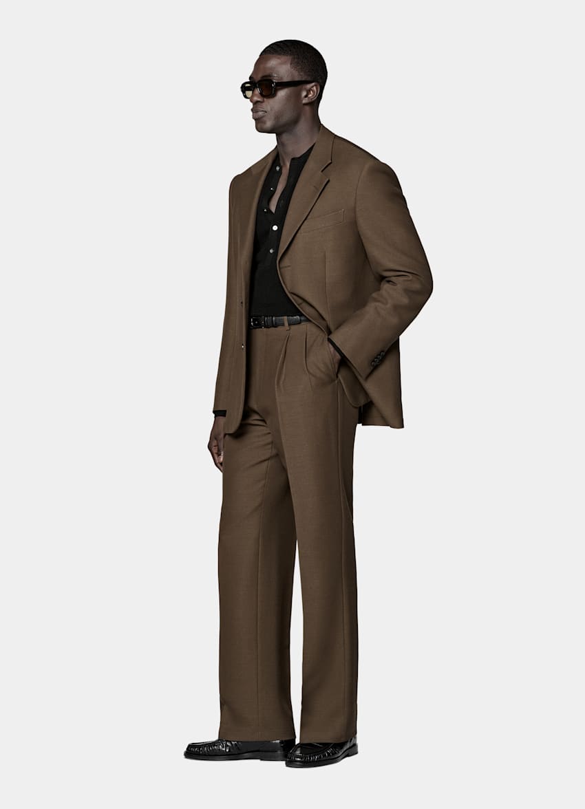 Mid Green Relaxed Fit Brera Suit