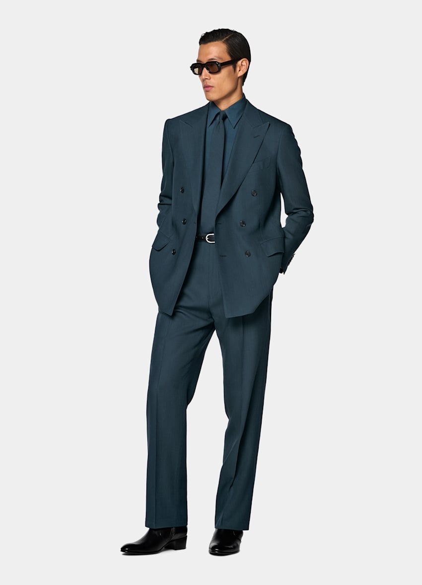 Mid Blue Tailored Fit Milano Suit