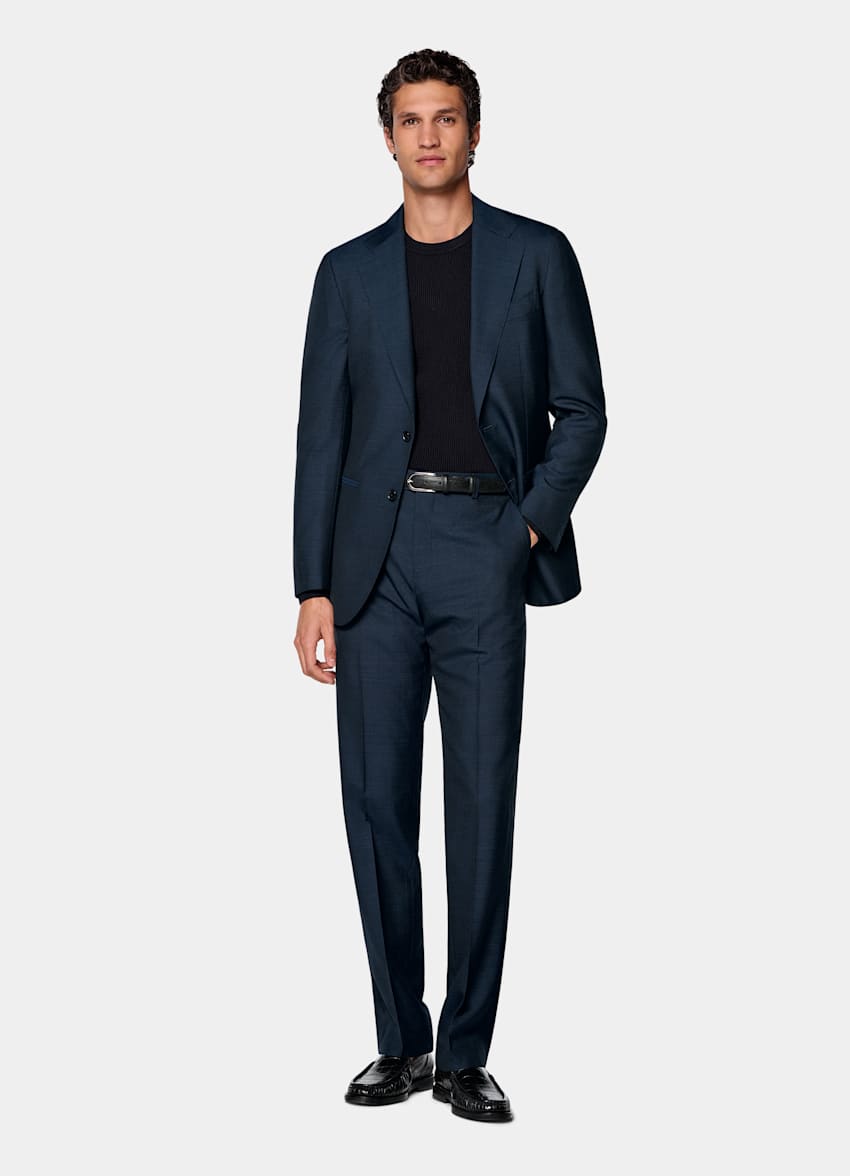Abito Havana Perennial a quadri blu navy tailored fit