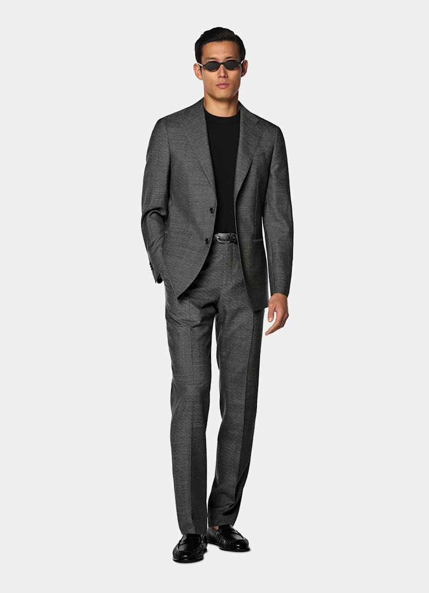 Abito Havana Perennial grigio a quadri tailored fit