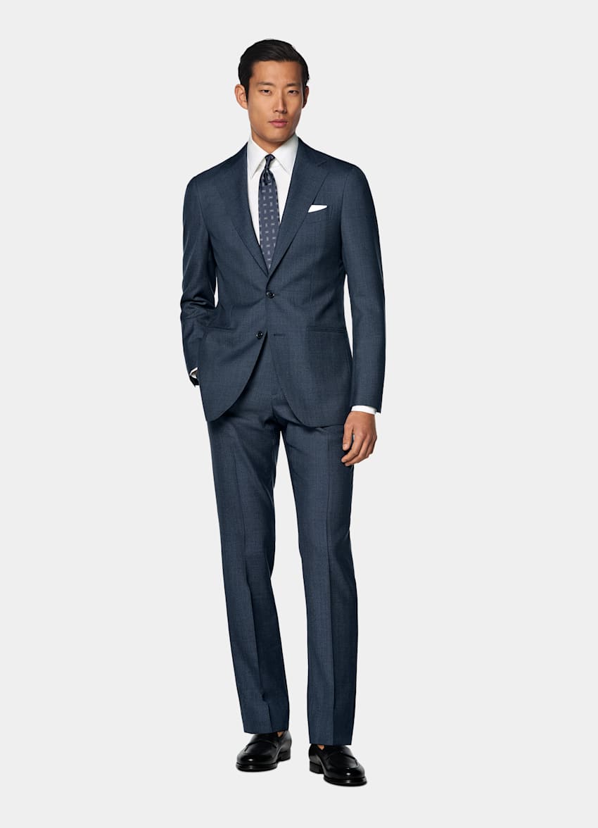 Navy Houndstooth Perennial Tailored Fit Havana Suit