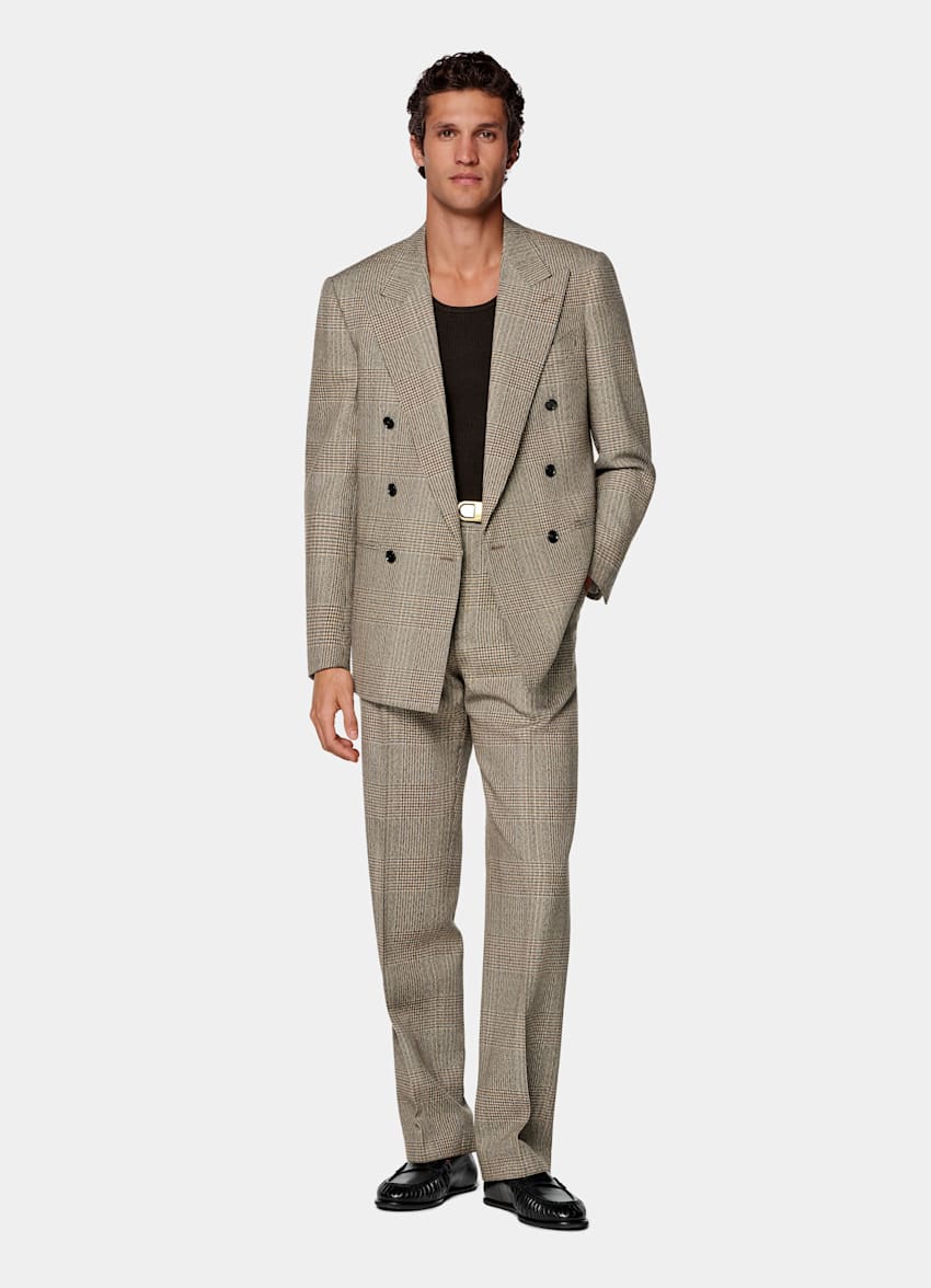 Abito Roma relaxed fit marrone medio a quadri