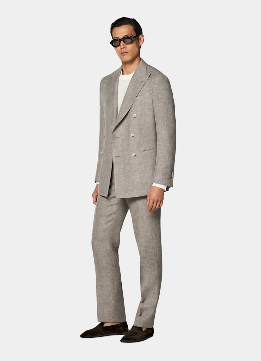 Light Taupe Tailored Fit Havana Suit