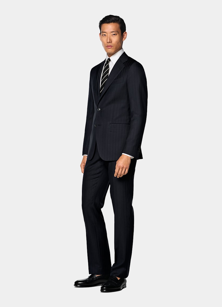 Abito Havana navy a righe tailored fit