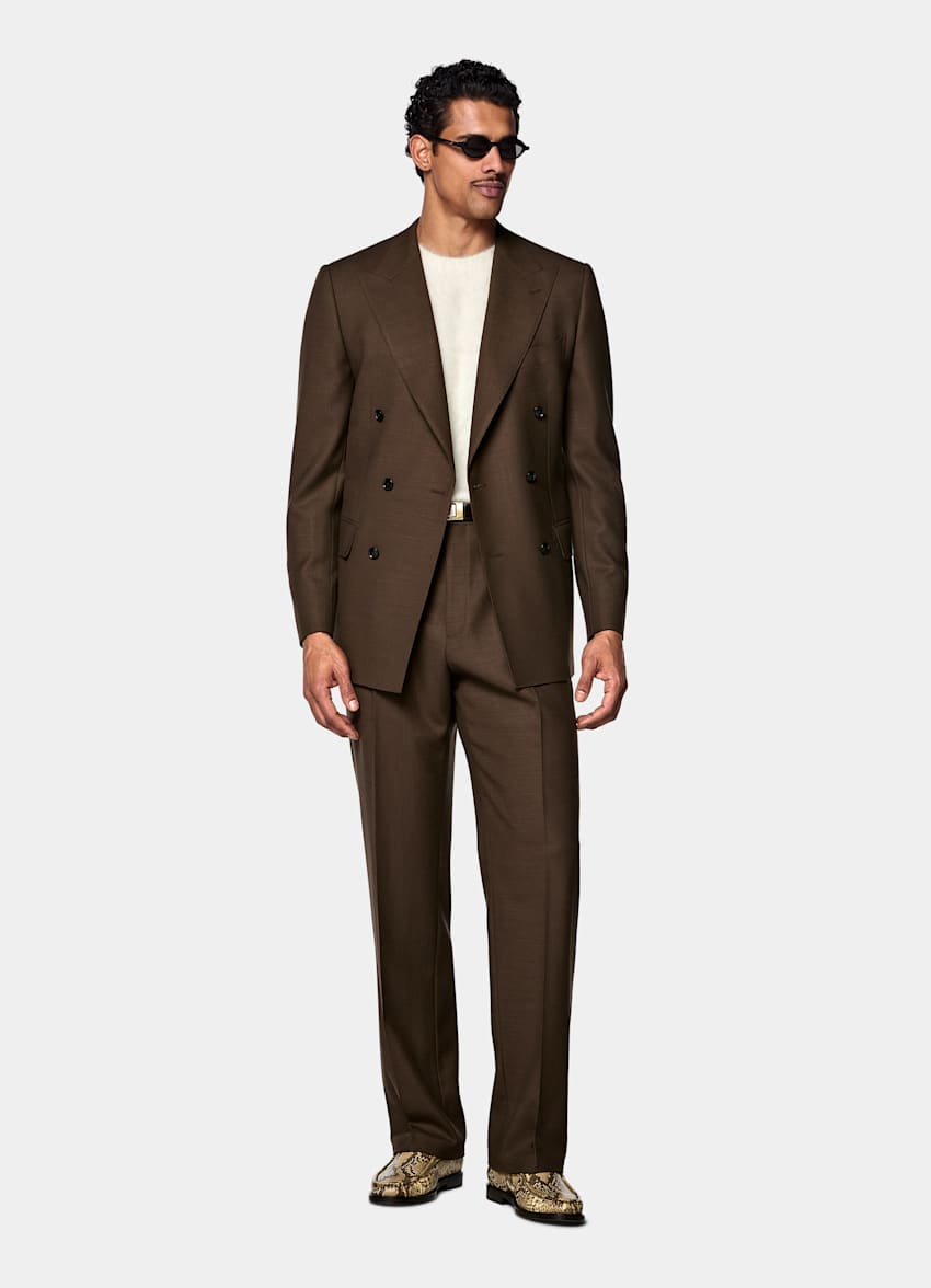 Mid Brown Tailored Fit Milano Suit