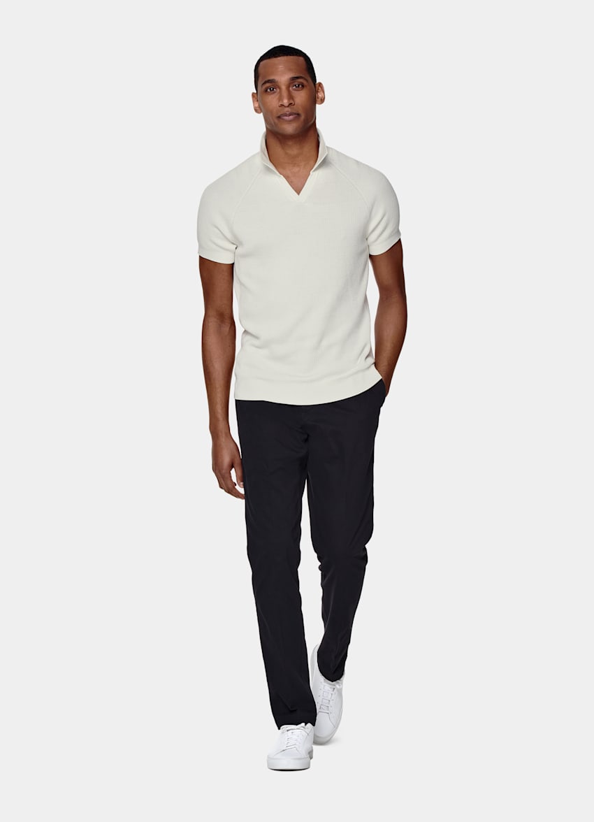Navy Slim Leg Straight Chinos