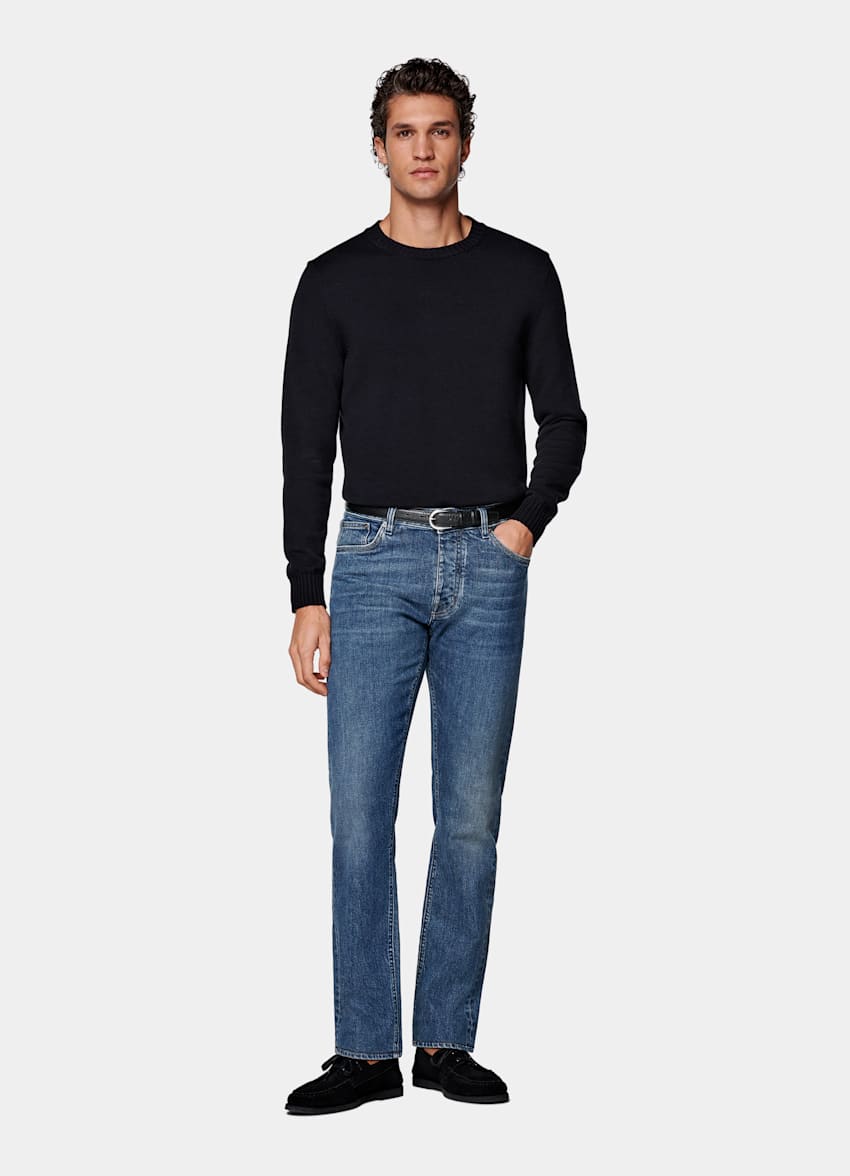 Jeans blu slim leg tapered