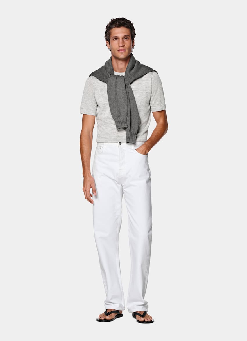 White Straight Leg Jeans