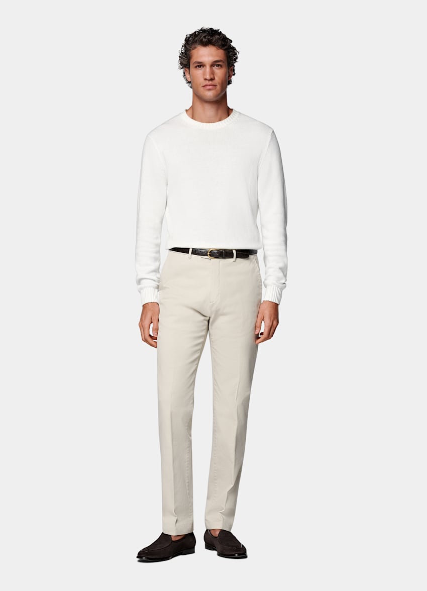Sand Slim Leg Straight Chinos