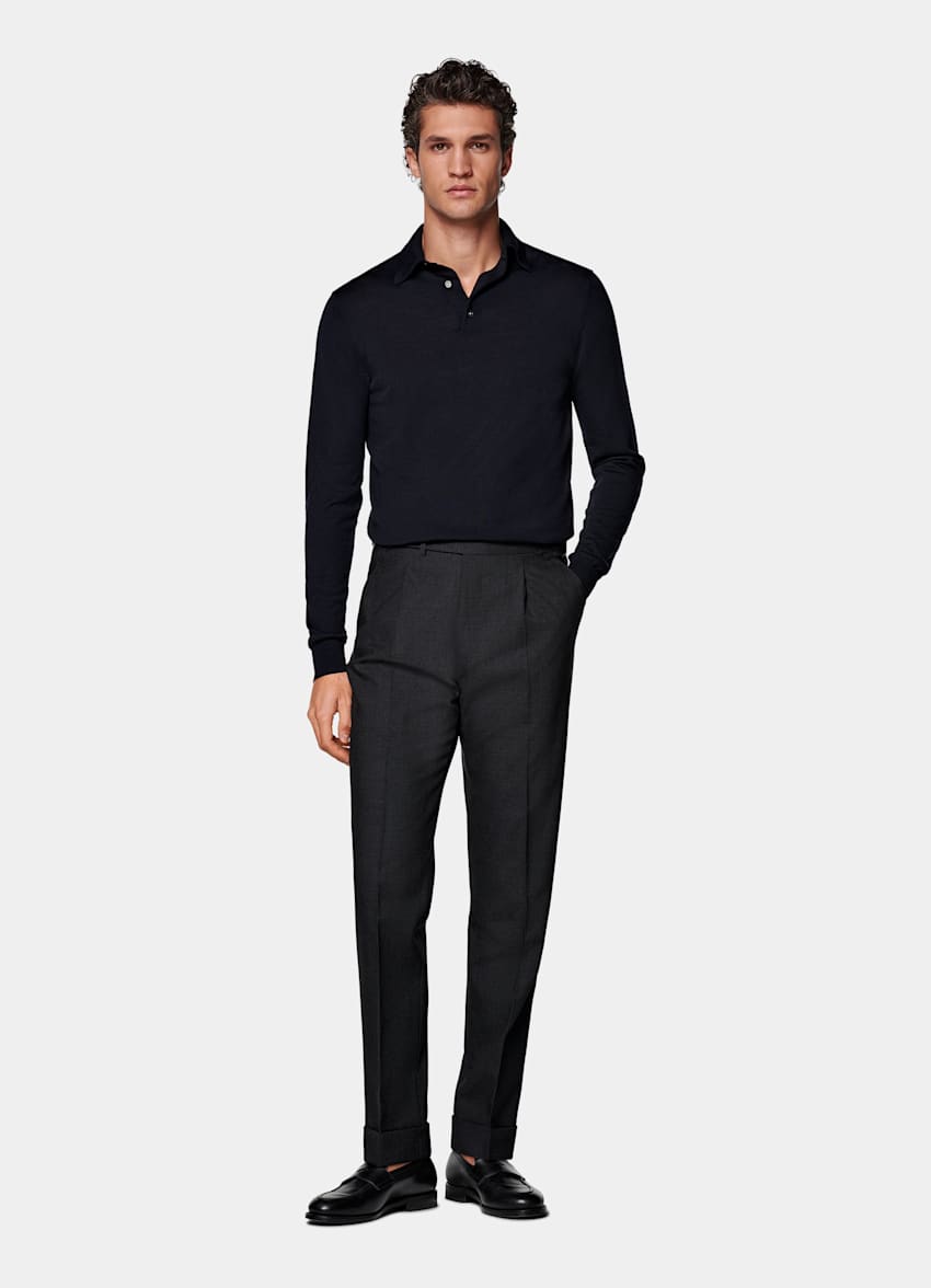 Hose dunkelgrau Slim Leg tapered