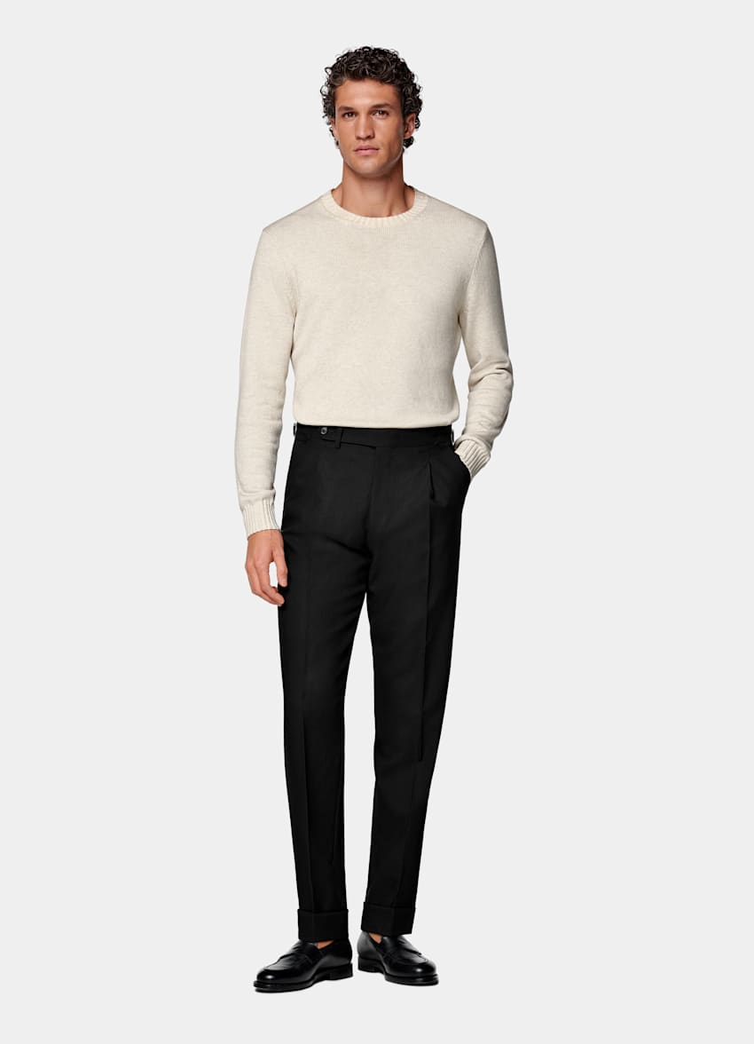 Anzughose schwarz Slim Leg Tapered