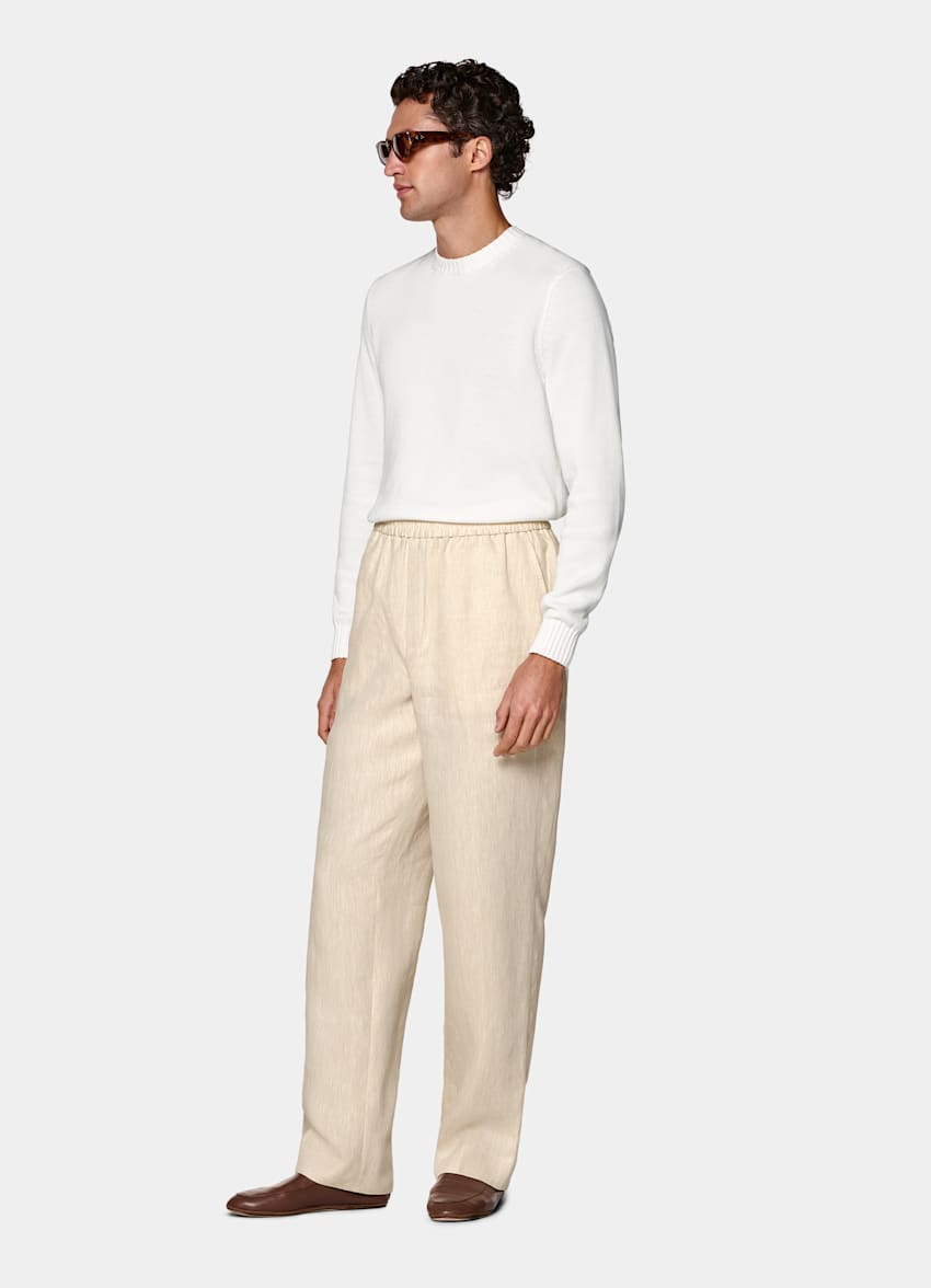 Light Brown Wide Leg Straight Trousers