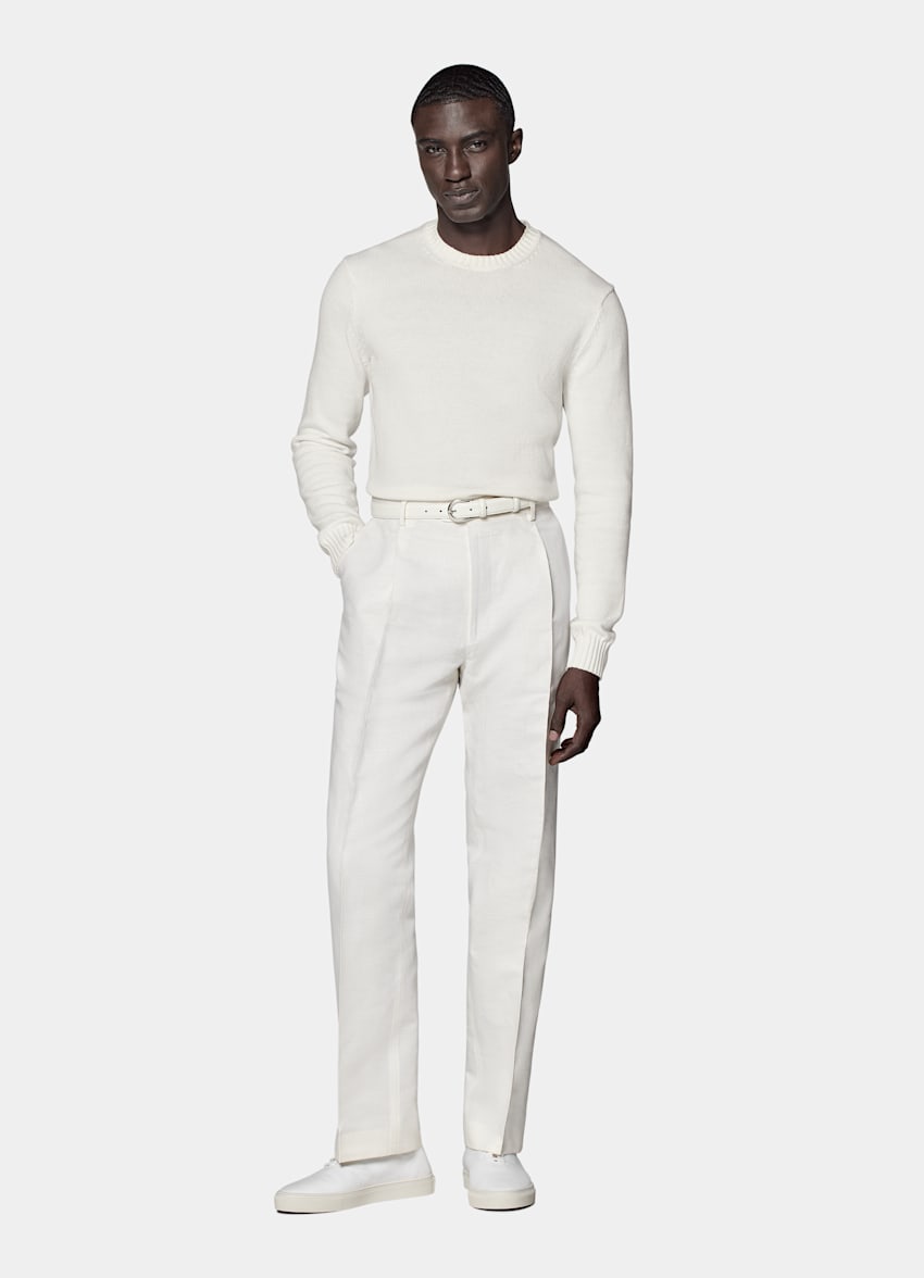 Pantalones blancos Wide Leg Straight