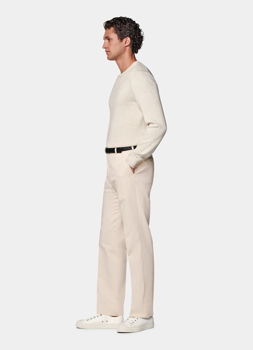 Sand Straight Leg Trousers