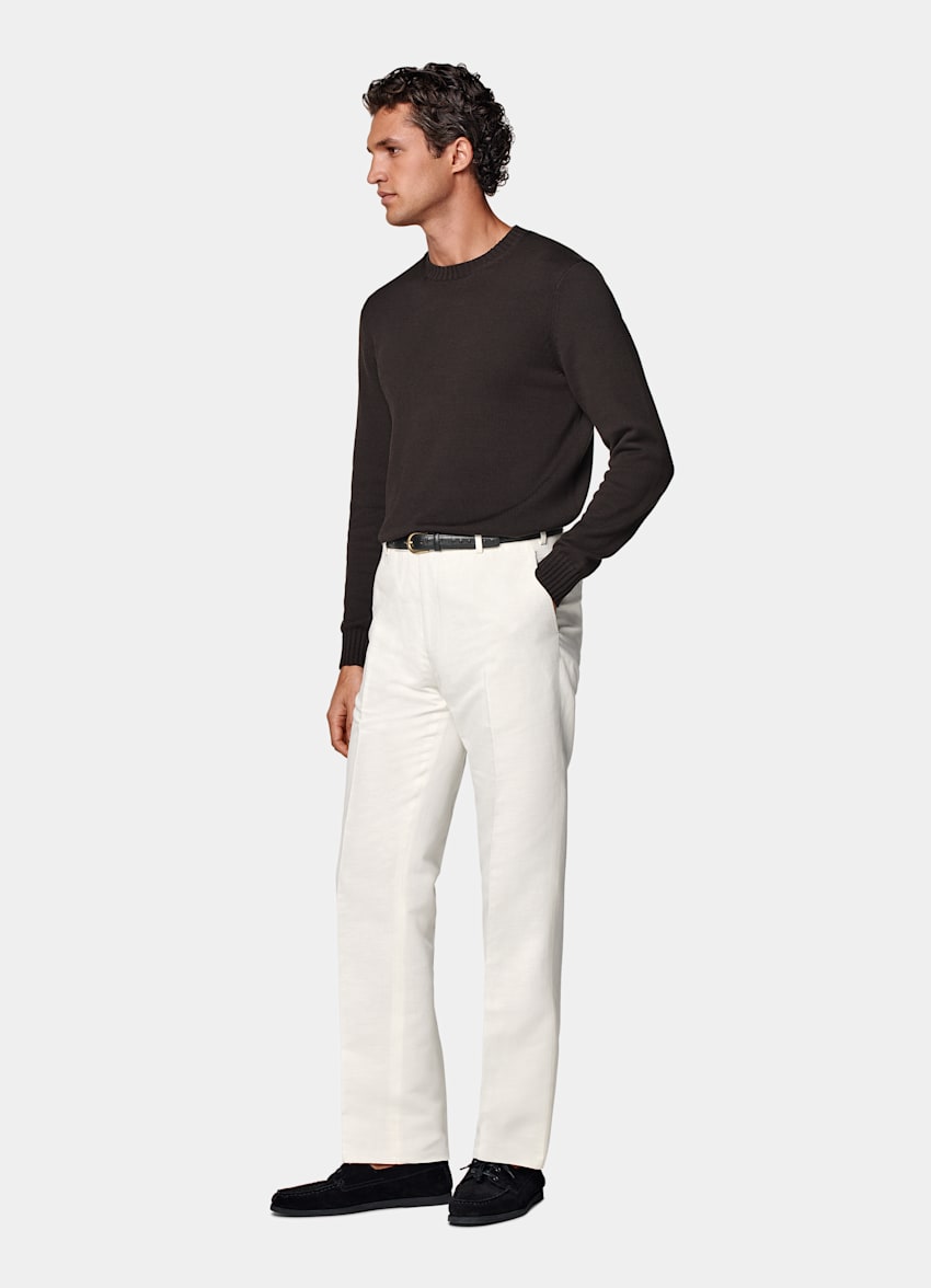 Off-White Straight Leg Suit Trousers