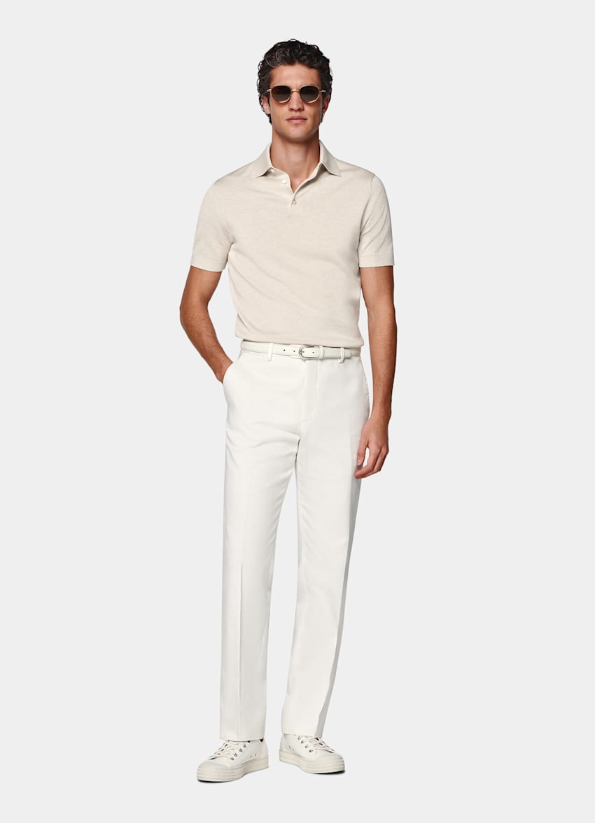 Pantalon Straight Leg blanc cassé