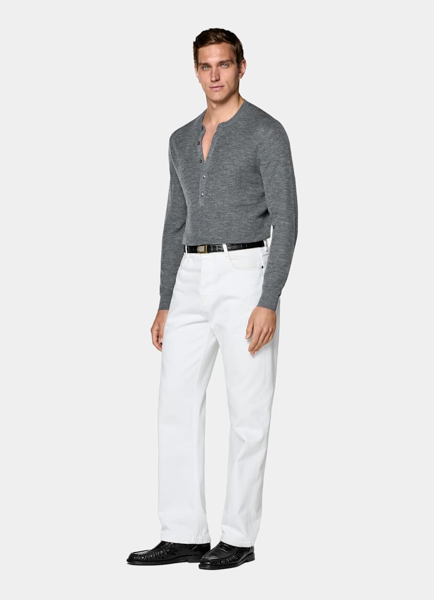 White Straight Leg Jeans