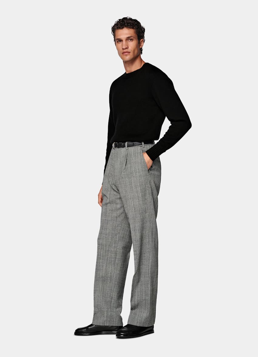 スーツ TTTMSW 24AW Wool polyester wide pants Wool blend trousers BLACK for Woman KPW8049021SWNEXZB999 | Hogan