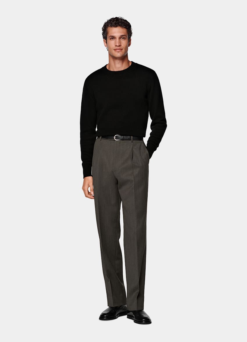 Green Wide Leg Straight Trousers