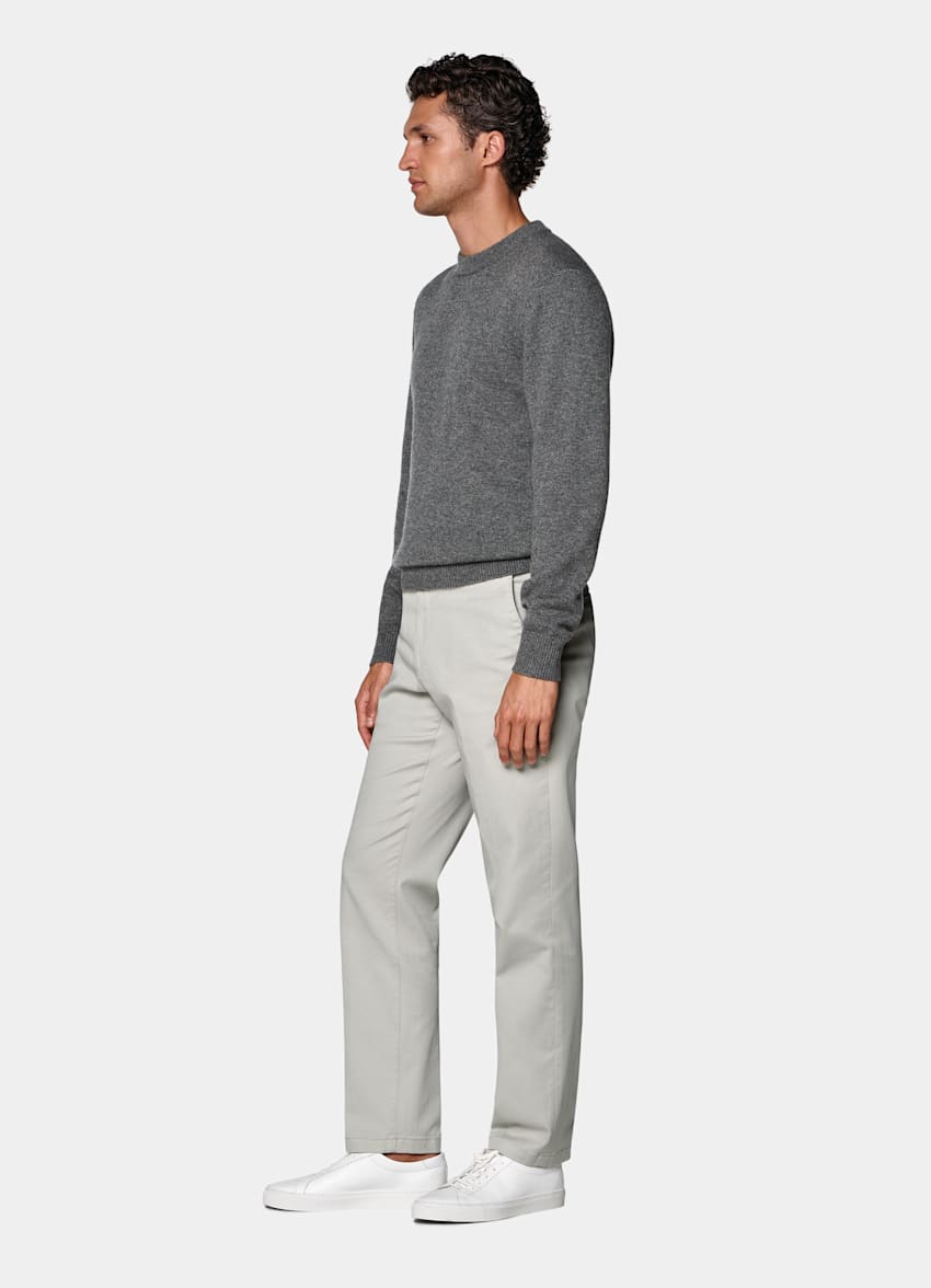 Lichtgrijze Chino Slim Leg
