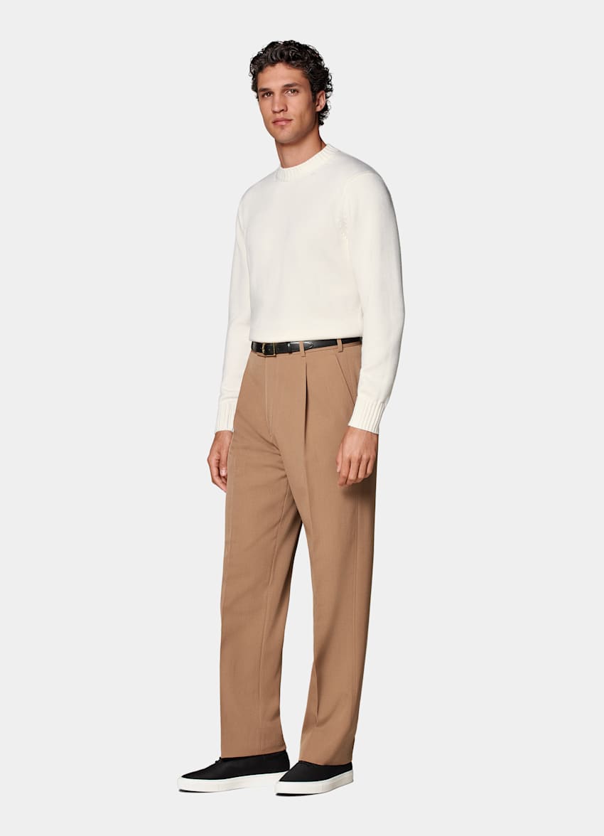 Hose mittelbraun Wide Leg straight