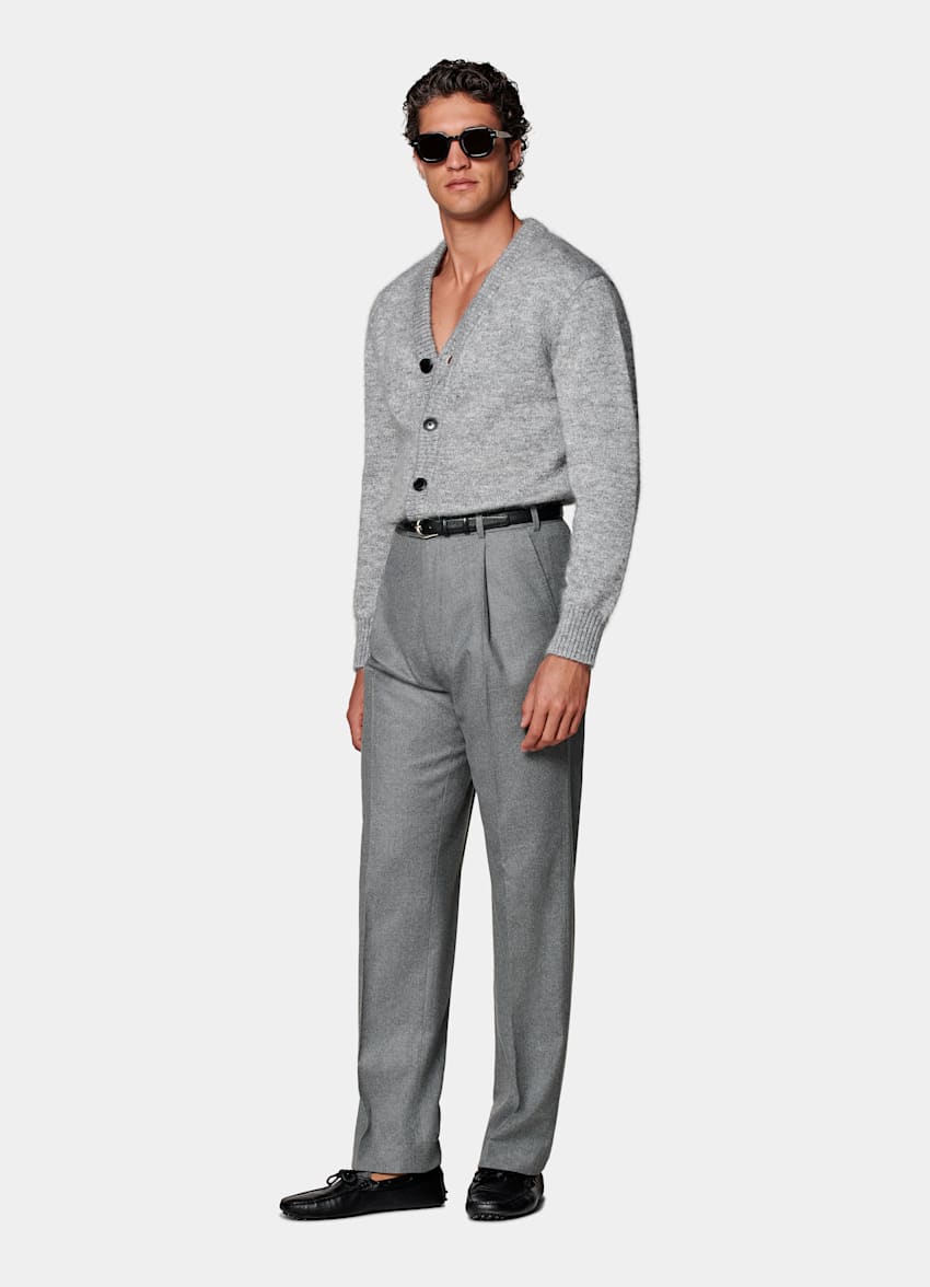 Hose mittelgrau Wide Leg Straight