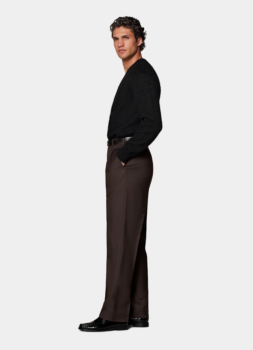  Dark Brown Wide Leg Straight Pants