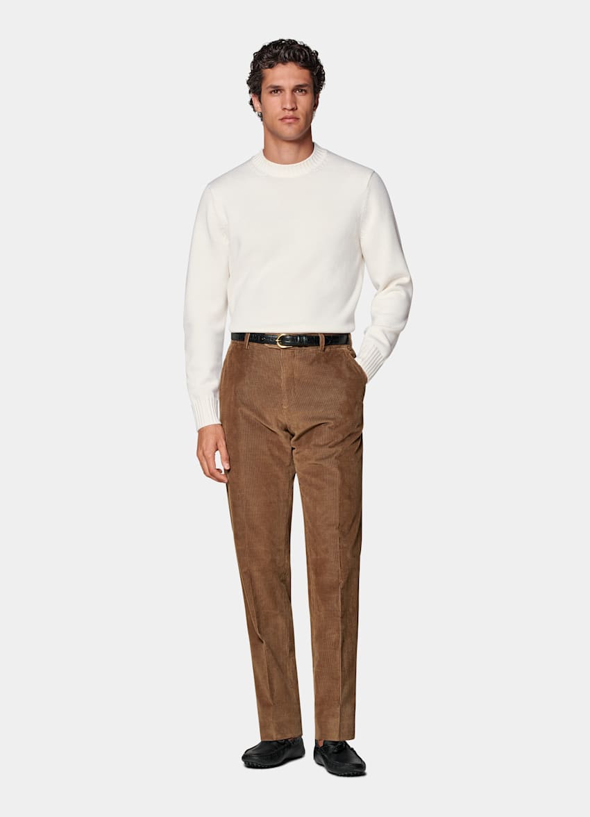 Hose mittelbraun Straight Leg