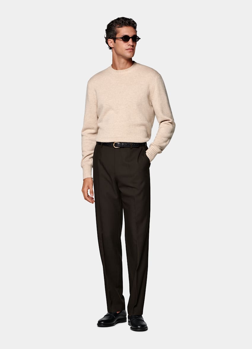 Dark Brown Straight Leg Pants