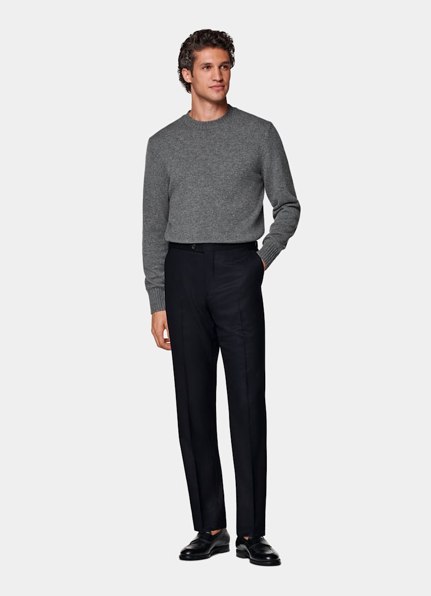 Pantalon de costume Slim Leg Straight bleu marine