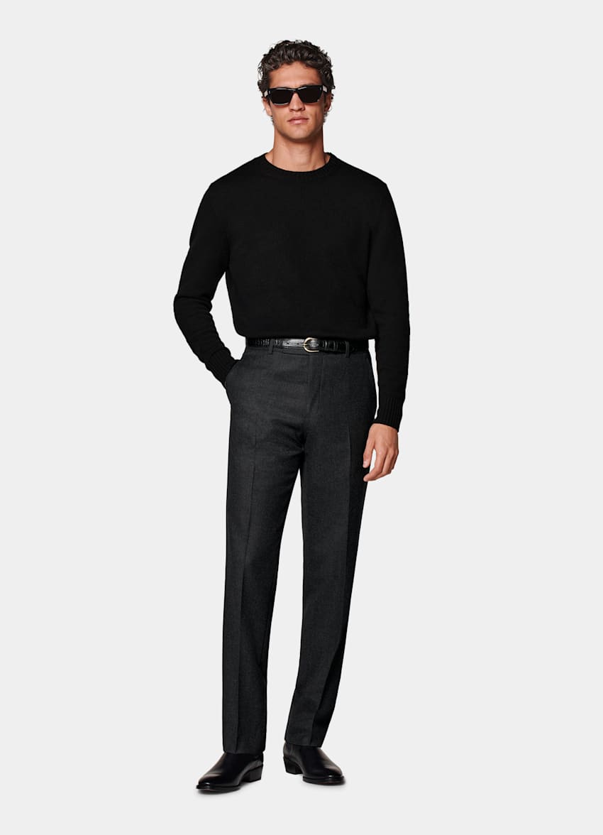 Pantalon de costume Straight Leg gris foncé