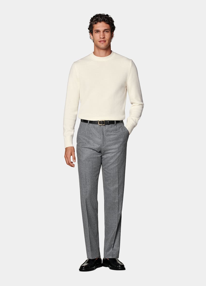 Pantalon de costume Straight Leg gris moyen