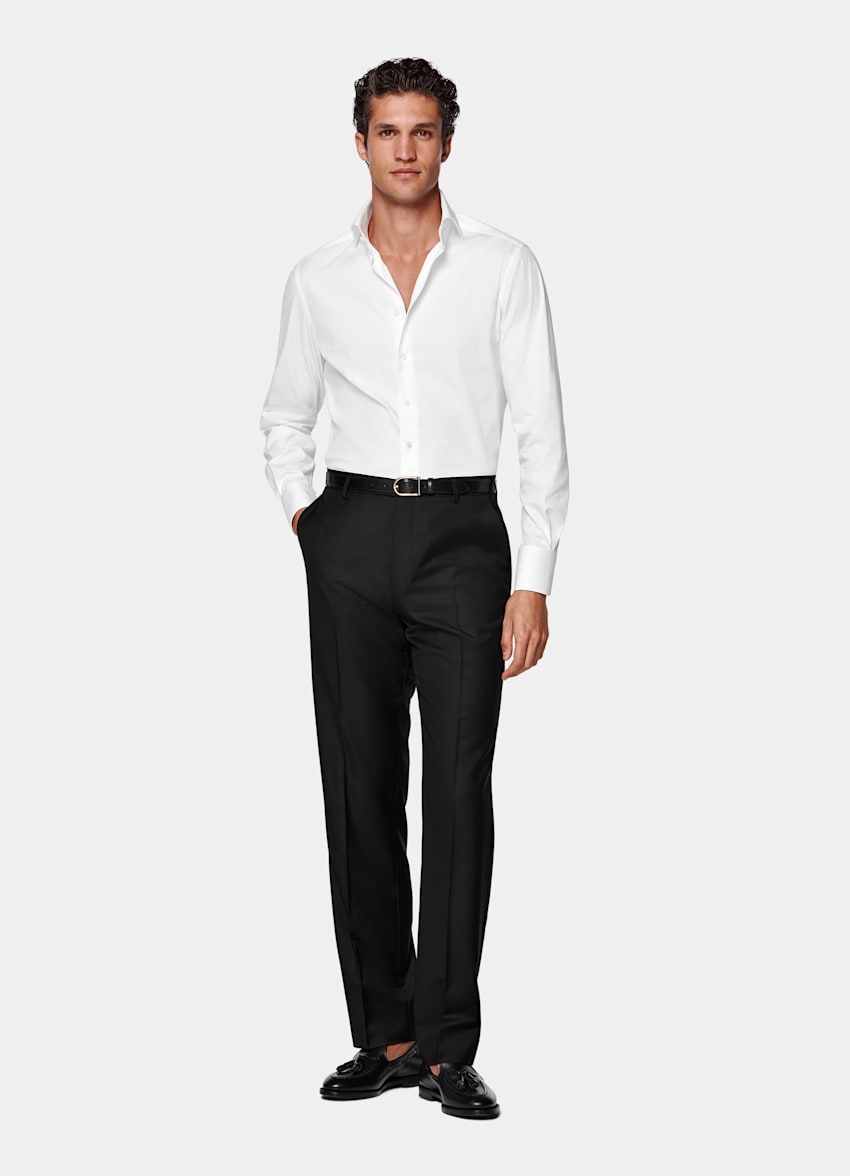 Black Perennial Straight Leg Suit Trousers